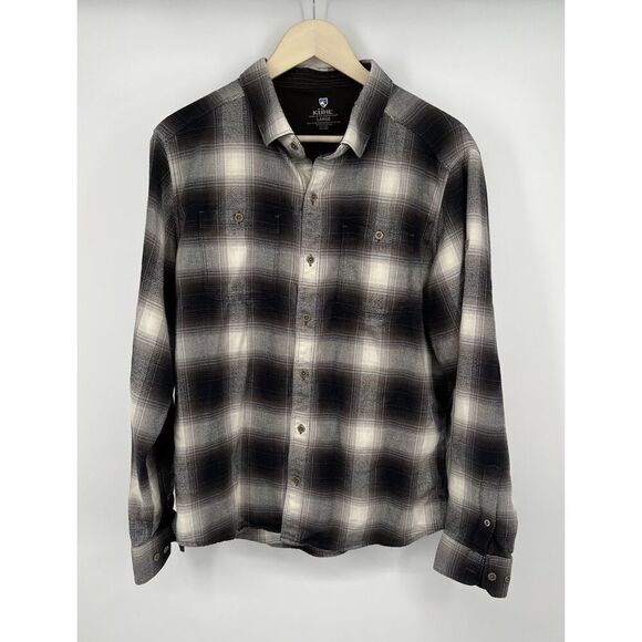 Kuhl The Law Long Sleeve Flannel Mens Size Medium Brown Soft Cotton Tencel - Picture 1 of 9